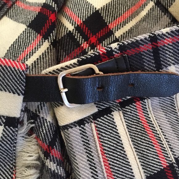 MOFFAT WOOLLENS WOOL SKIRT MEDIUM BLACK RED PLAID - Picture 6 of 8